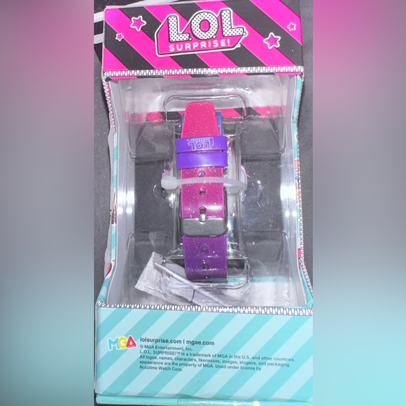 NIB Accutime Kids Lol Surprise Digital Rainbow Glitter Silicone Strap Watch 34mm - Picture 4 of 6